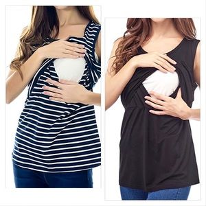 🛍 2 Smallshow Maternity Nursing Tanks